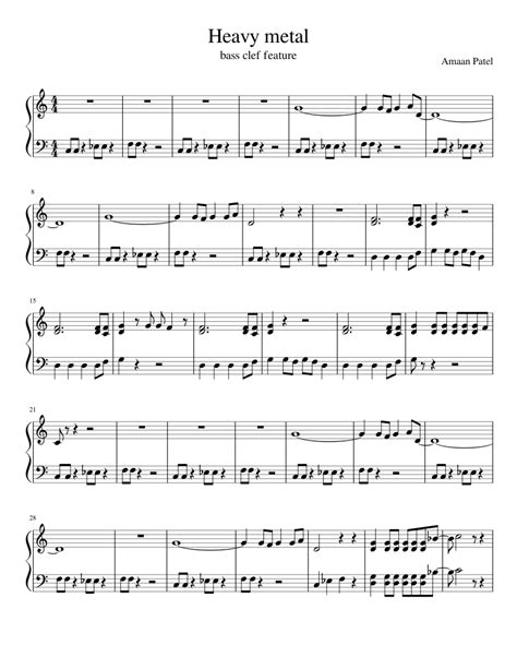 Heavy metal Sheet music for Piano (Solo) Easy